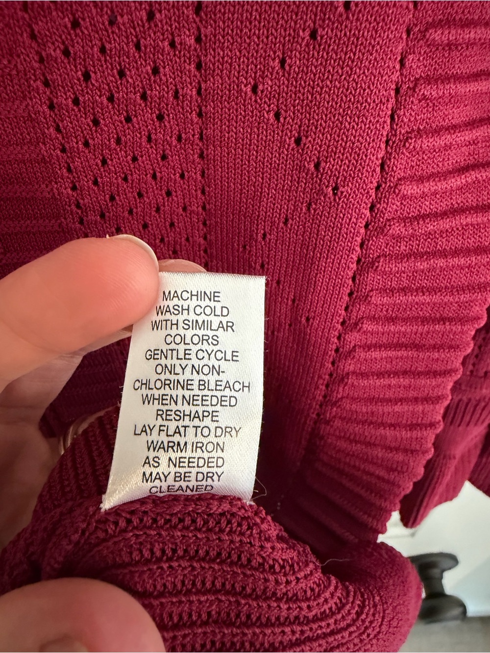 Torn by Ronny Kobo Burgundy Pointelle Knit Peplum Top Small - Picture 4 of 6